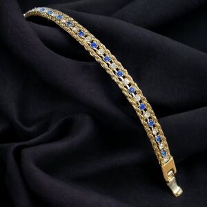 Vintage Deadstock 10KT Gold Filled Bracelet with Prong Set Quartz Crystals